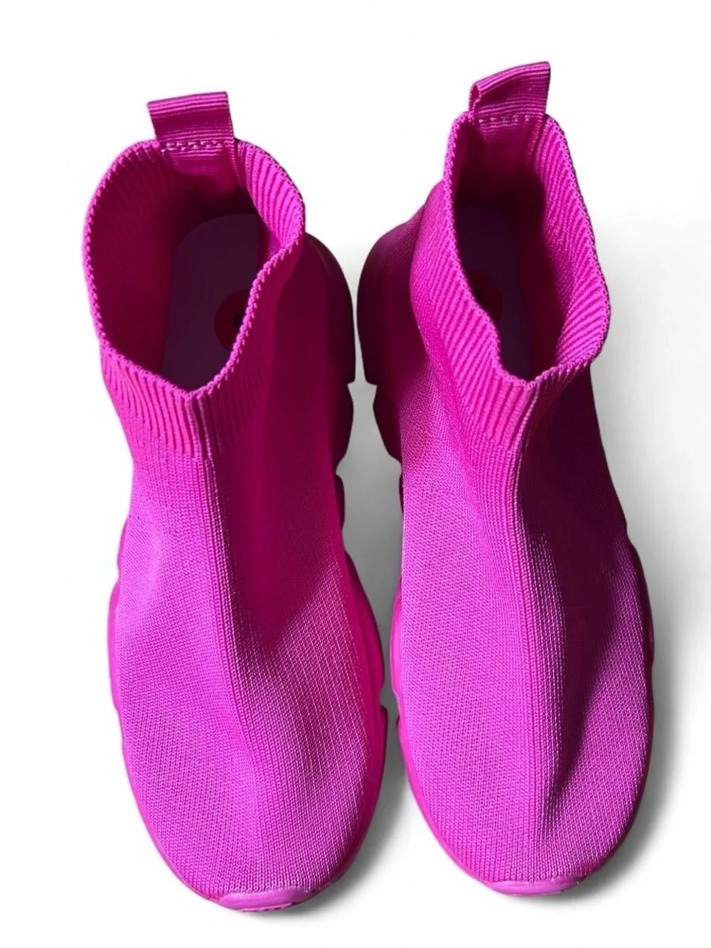 Mudd Neon Pink Sock Gym Athletic Sneakers Chunky Slip On Shoes Size 6 Barbiecore